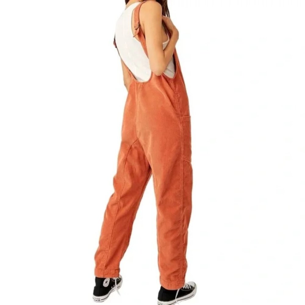 We The Free High Roller Cord Jumpsuit in  Sunburn Cedar / Burnt Orange SMALL NWT - Picture 7 of 11
